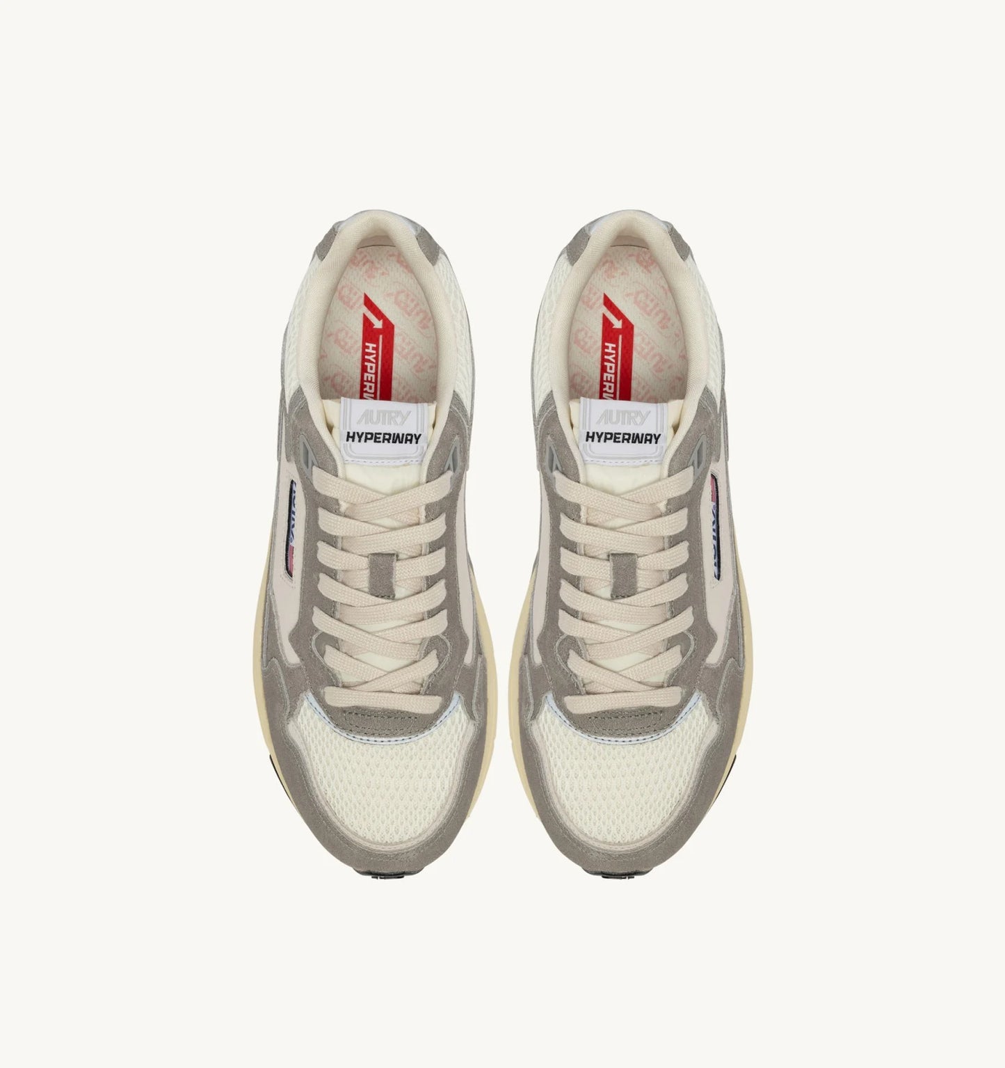 BASKETS HYPERWAY EN MESH ET DAIM BLANC ET PLUMBLEO