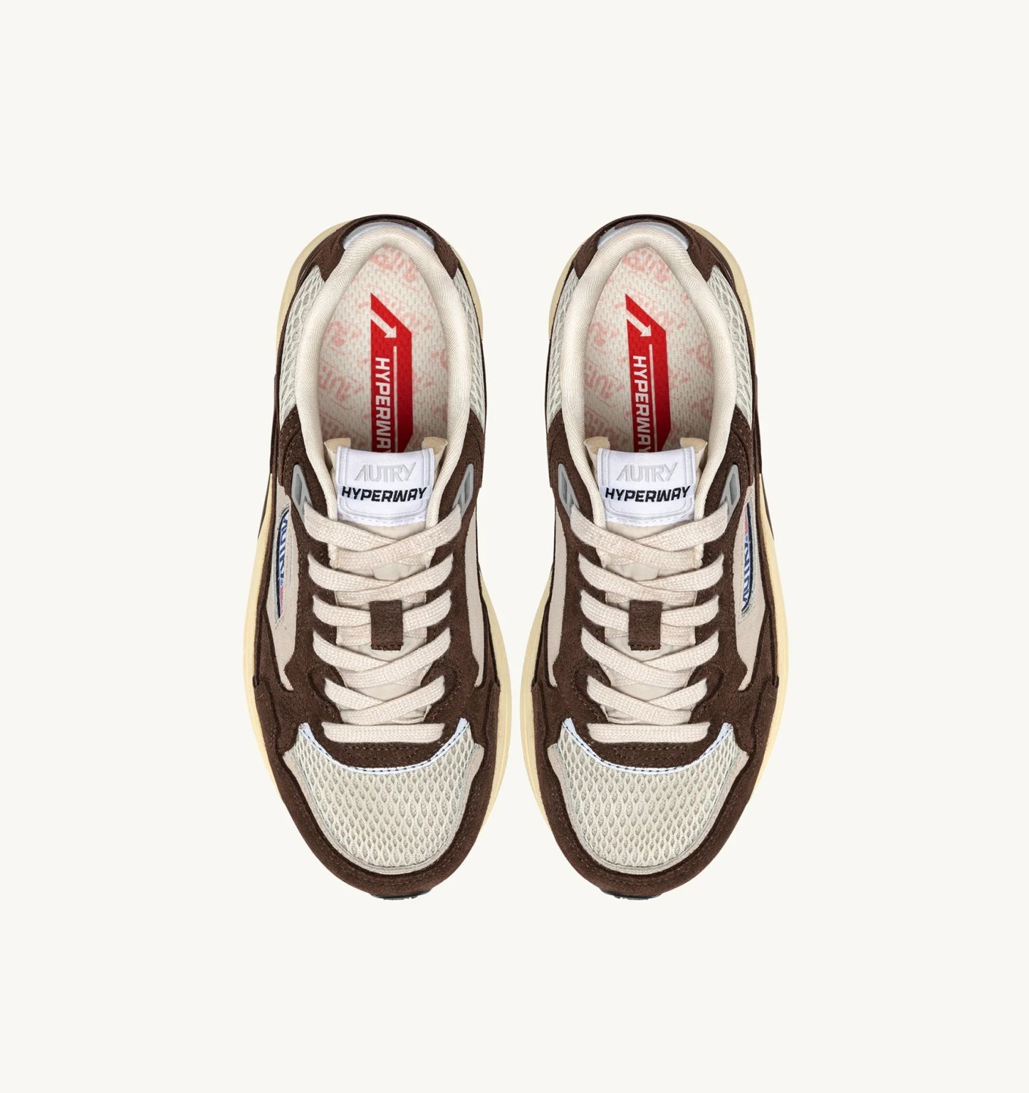 BASKETS HYPERWAY EN MESH ET DAIM SAND ET COTTO