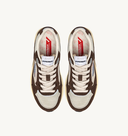 BASKETS HYPERWAY EN MESH ET DAIM SAND ET COTTO