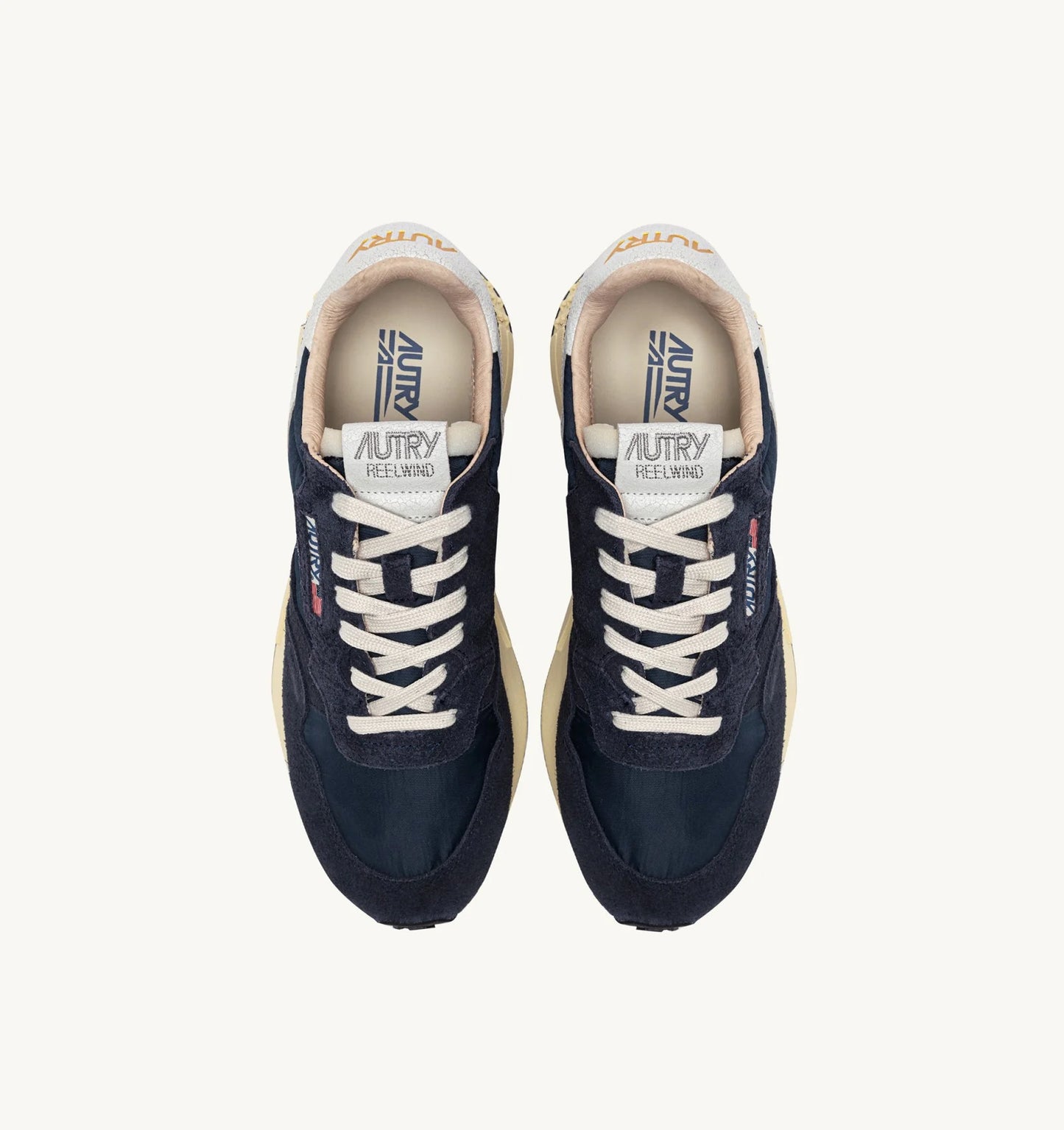 BASKETS REELWIND LOW EN NYLON ET DAIM BLUE SPACE ET BLANC