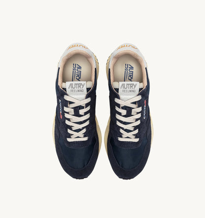 BASKETS REELWIND LOW EN NYLON ET DAIM BLUE SPACE ET BLANC